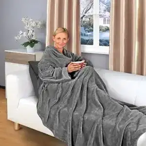 Decke mit aermeln graefenstayn tv und fuss tasche 180 x 150 cm