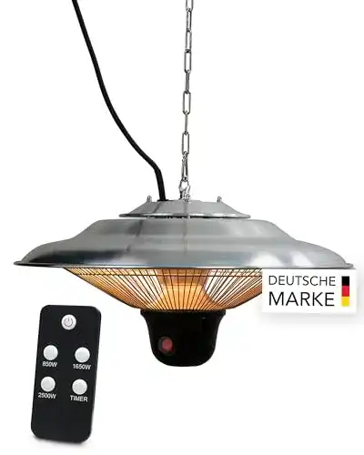 Deckenheizstrahler 1500W mit Fernbedienung und Ø45cm