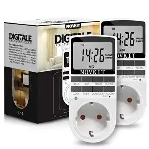 Digitale zeitschaltuhr novkit 2x steckdose