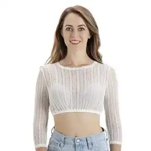 Dirndlbluse kelliar damen dirndlbluse siebenviertelaermel spitze