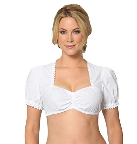 Dirndlbluse Stockerpoint Damen B-3030 Trachtenbluse,Weiß