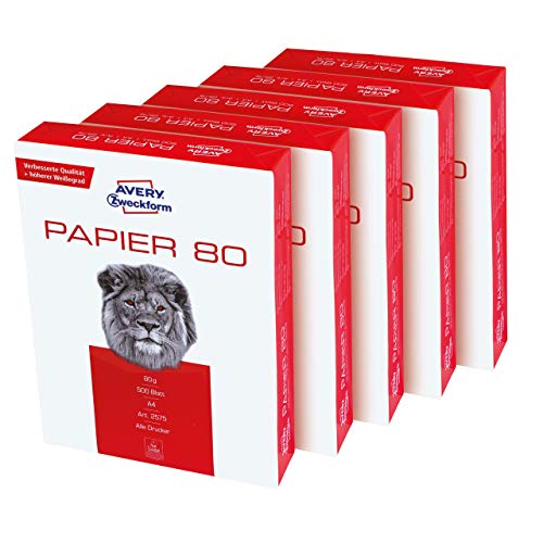 Druckerpapier 80g AVERY Zweckform 2575 Drucker-/Kopierpapier - druckerpapier 80g avery zweckform 2575 drucker kopierpapier