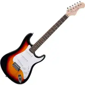 E gitarre rocktile sphere classic sunburst weisses schlagbrett