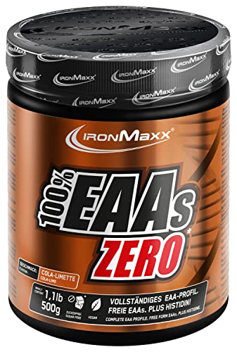 EAA-Pulver IronMaxx 100% EAAs Zero, Cola-Lime 500g Dose