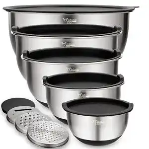 Edelstahlschuesseln mit deckel wildone ruehrschuesseln 5er set