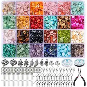 Edelsteinperlen hongteya schmuck selber machen set 24 farben