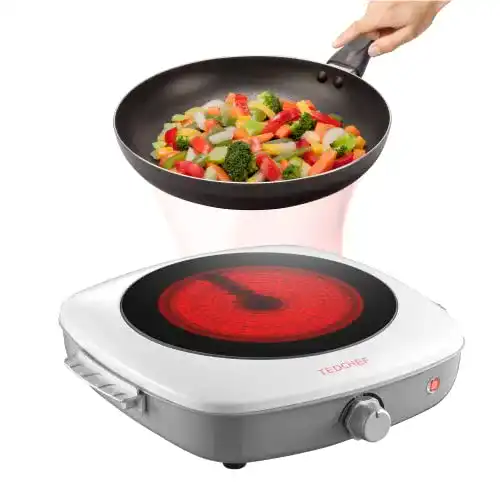 Einzelkochplatte TEDCHEF 1er mit Cerankochfeld für flexibles Kochen