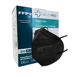 FFP2-Masken Schwarz SALO MED, 20 Stück FFP2 Masken Schwarz