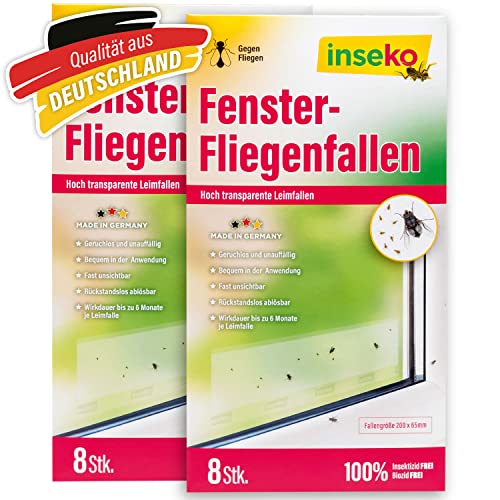 Fliegenfalle inseko 16 x Fenster-n I transparenter Fliegenfänger