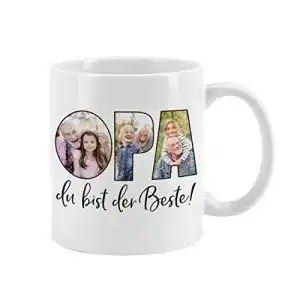 Fototasse herz heim mit eigenen bildern fuer den besten opa