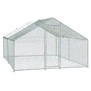 Freilaufgehege juskys 3x4x2m huehnerstall aus metall begehbar