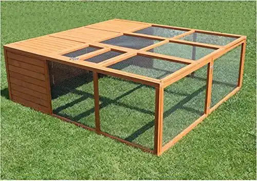 Vanvilla Freilaufgehege für Kaninchen 180 x 180 cm faltbar