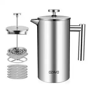 French press ozavo kaffeebereiter 1l edelstahl thermo