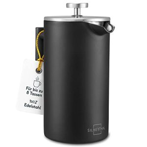 French Press SILBERTHAL Thermo 1 Liter – Kaffeebereiter Edelstahl