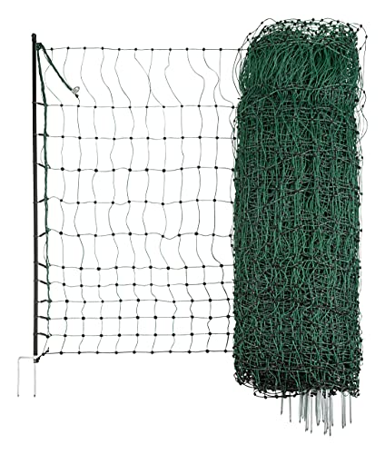 Geflügelnetz Kerbl , 50 m, 112 cm, Doppelspitze, ohne Strom, grün