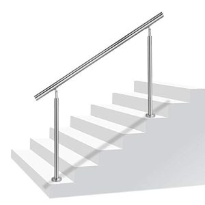 Geländer NAIZY Edelstahl-Handlauf Treppen mit 2 Pfosten für Balkon - gelaender naizy edelstahl handlauf treppen mit 2 pfosten fuer balkon