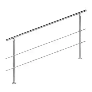 Gelaender wiltec treppen edelstahl 2 querstaebe 180cm bruestung