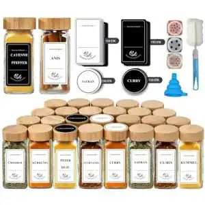 Gewuerzglaeser danillous eckig 24er set mit bambusdeckel