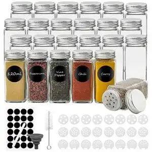 Gewuerzglaeser withosent eckig 24er set 120ml gewuerzdosen glas