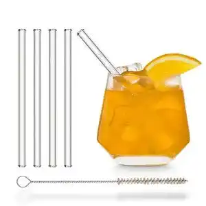 Glas strohhalm halm halm glas strohhalme kurz 4 stueck gerade
