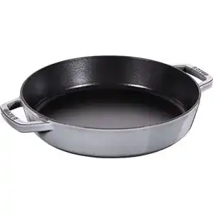 Gusseisen pfanne staub bratpfanne schmorpfanne zwei griffe
