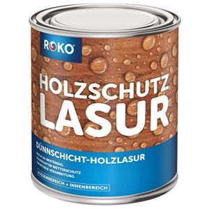 Holzlasur Roko, Nussbraun, 0,75 Liter Lasur, 3in1 Seidenmatt