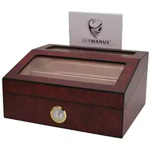 Humidor germanus 224 mit kristall befeuchter und hygrometer braun