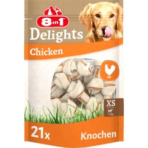 Hundeleckerlies 8in1 Delights Chicken Knochen XS