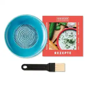 Keramikreibe evergrate im motiv tuerkis mit kuechenpinsel