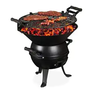 Kleiner holzkohlegrill relaxdays grillfass gusseisen und stahl