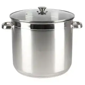 Kochtopf 20 liter buri edelstahl mit glasdeckel suppentopf