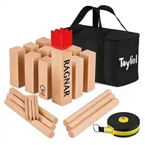 Kubb toyfel schwedenschach xxl spiel aus massivholz