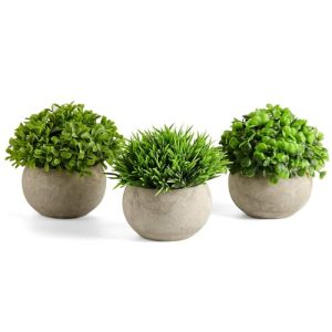 Kunstpflanzen PRIMAISON Artificial Green Grass Round Potted Plants