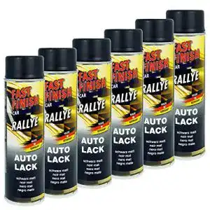 Lackspray fast finish 430220 set autolack schwarz matt 6 x 500 ml
