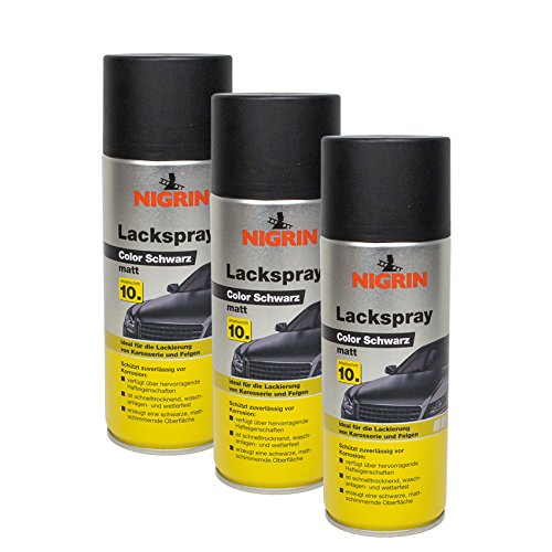 Lackspray NIGRIN 3x 74112 Color Schwarz matt 400 ml