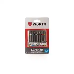 Lange bits wuerth bit sortiment 1 4 zoll mit guertelclip 10 teilig