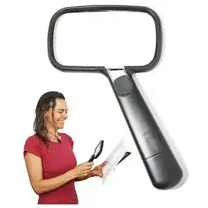 Leselupe easy magnifier grosse lupe 2fach mit led licht