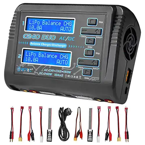 LiPo-Ladegerät HTRC C240 DUO für RC-Anwendungen