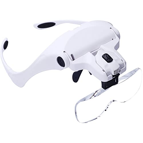 Lupenbrille DaMohony Stirnband mit LED Licht, LED Kopfband