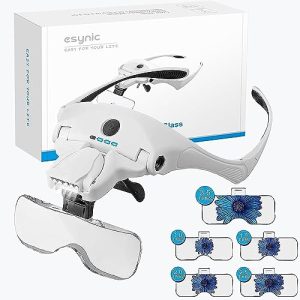 Lupenbrille eSynic mit Licht LED Kopflupe Kopfbandlupe Stirnlupe - lupenbrille esynic mit licht led kopflupe kopfbandlupe stirnlupe