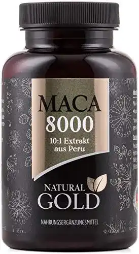 Maca Kapseln Natural Gold 8000 vegane Nahrungsergänzungsmittel