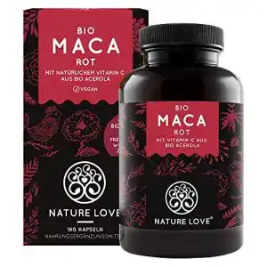 Maca kapseln nature love bio maca rot 180 kapseln