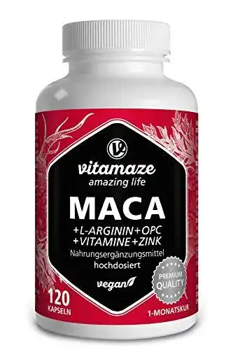 Maca-Kapseln von Vitamaze – hochdosierter Maca Wurzel-Extrakt