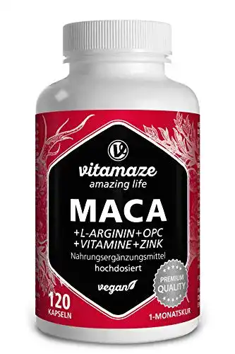 Maca-Kapseln von Vitamaze – hochdosierter Maca Wurzel-Extrakt