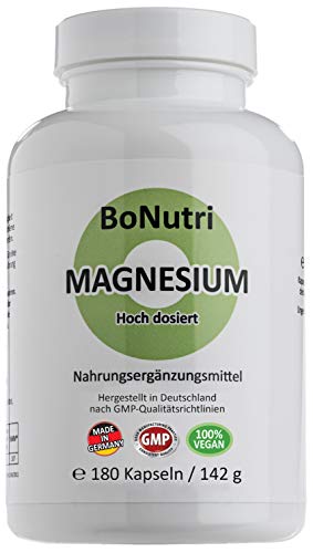 Magnesiumcitrat BoNutri 400 mg Tagesdosis 180 vegane Kapseln