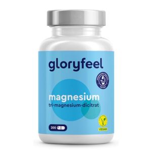 Magnesiumcitrat gloryfeel Hochdosiert – 200 vegane Kapseln – 1730mg