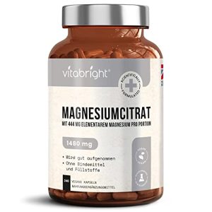 Magnesiumcitrat VitaBright - 1480 mg - 240 vegane Magnesium Citrate - magnesiumcitrat vitabright 1480 mg 240 vegane magnesium citrate