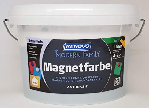 Magnetfarbe Eigenmarke 1 Liter RENOVO Deko Farbe Anthrazit - magnetfarbe eigenmarke 1 liter renovo deko farbe anthrazit