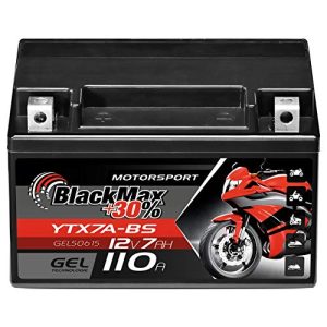 Motorrad-Batterie BlackMax YTX7A-BS Motorradbatterie GEL 12V - motorrad batterie blackmax ytx7a bs motorradbatterie gel 12v
