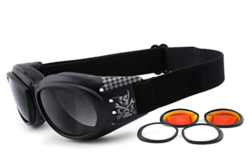 Motorradbrillen King Kerosin KK175 Sonnenbrille (Black/Mat,One Size)